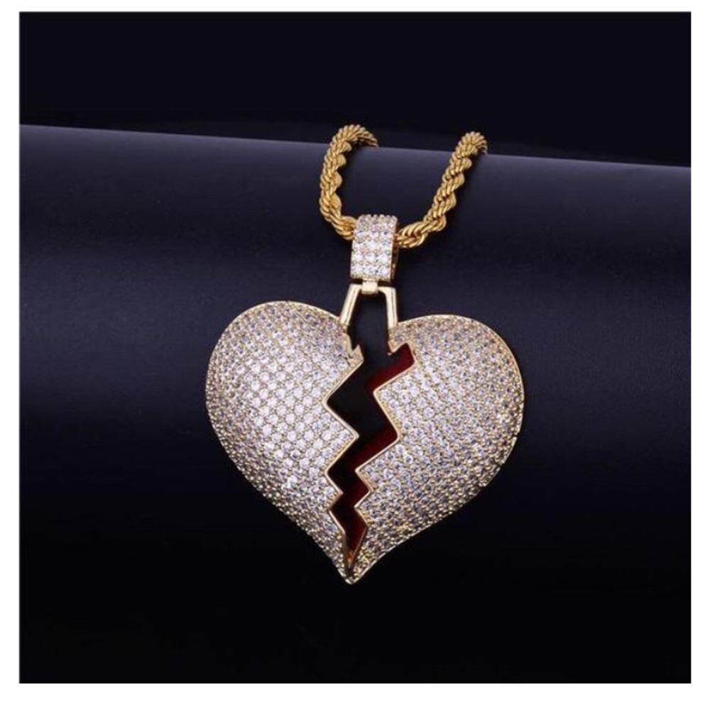 18k Gold Plated Broken Heart Chain
